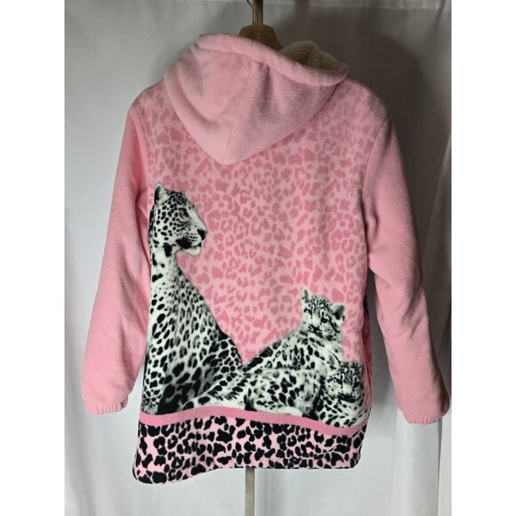 Vintage Y2K Classic Editions Shepra Lined Pink Snow Tiger Print Zip Jacket-SMALL - Picture 16 of 16